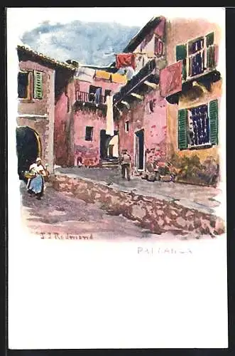 Künstler-AK Pallanza, alte Gasse