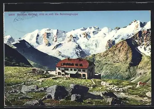 AK Muottas Muraigl, Berghotel und die Berninagruppe