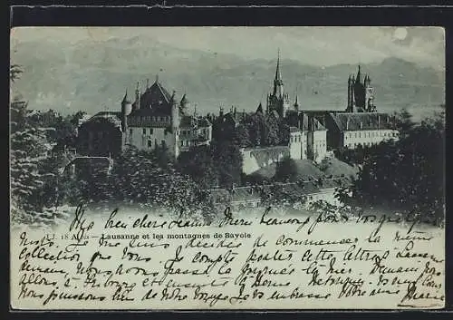 AK Lausanne, Vue générale et les montagnes de Savoie