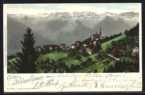Lithographie Walzenhausen, Gesamtansicht des Ortes