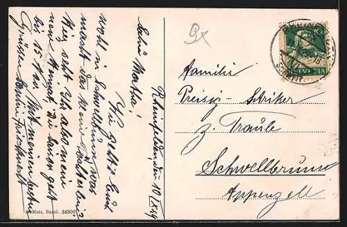 AK Rheinfelden, Sanatorium aus der Vogelschau