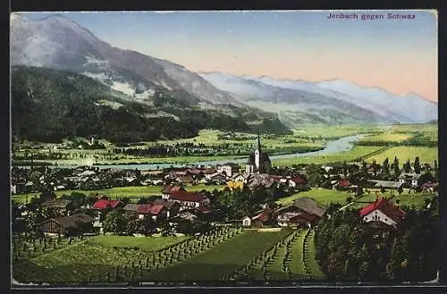 AK Jenbach /Tirol, Ortsansicht gegen Schwaz