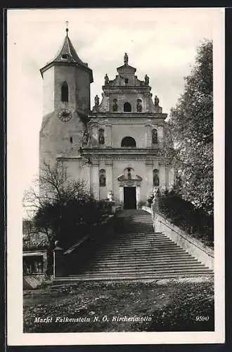 AK Falkenstein /Niederösterreich, Blick zur Kirche