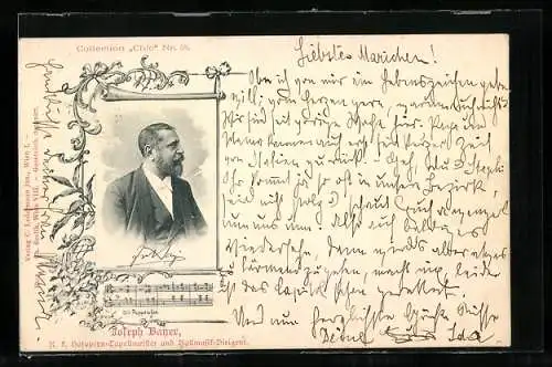 AK Dirigent und K. k. Hofopern-Kapellmeister Joseph Baner im Porträt