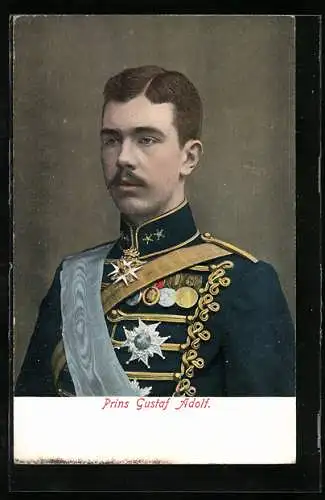AK Prinz Gustaf Adolf von Schweden in Uniform