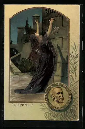 AK Troubadour, Portrait Giuseppe Verdi