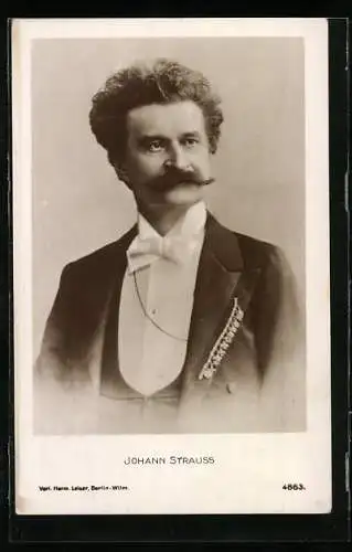 AK Komponist Johann Strauss, Halbporträt