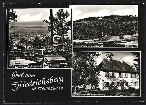 AK Abtswind, Gasthaus und Waldschenke Friedrichsberg, Blick auf Abtswind