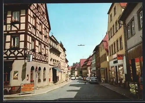 AK Volkach, Strassenpartie mit Ladengeschäften