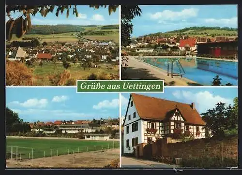 AK Uettingen, Fachwerkhaus, Schwimmbad, Sportplatz