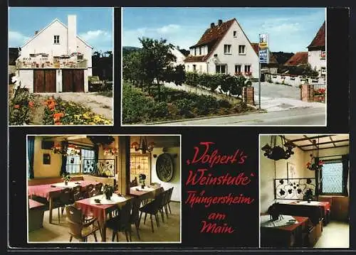 AK Thüngersheim am Main, Gasthaus Volpert`s Weinstube, Innenansicht, Seitenansicht