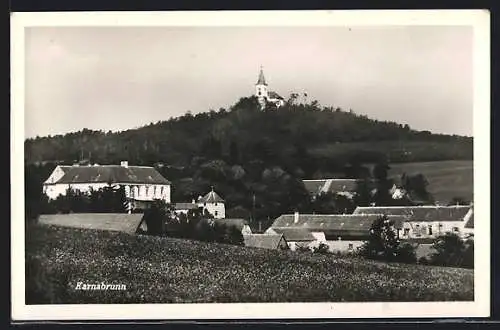 AK Karnabrunn, Ortsansicht mit Kirche