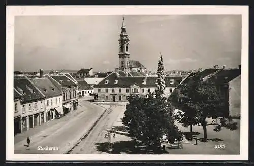 AK Stockerau, Ortspartie aus der Vogelschau