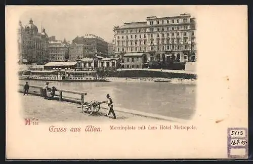 AK Wien, Morzinplatz mit dem Hotel Metropole