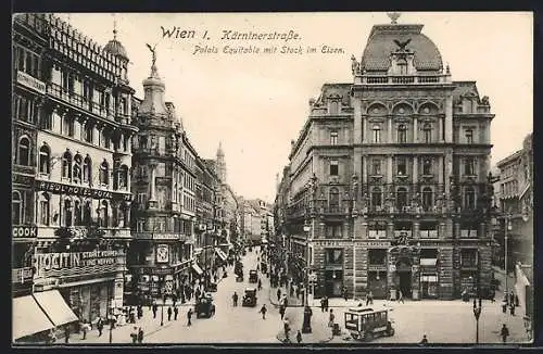 AK Wien, Kärntnerstrasse mit Palais Equitable und Stock im Eisen