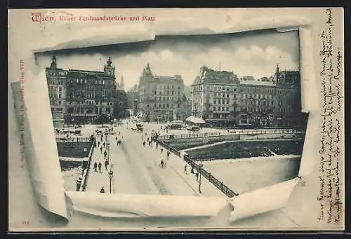 AK Wien, Kaiser Ferdinandsbrücke und Platz