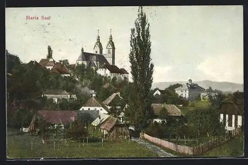 AK Maria Saal /Kärnten, Ortsansicht aus der Vogelschau