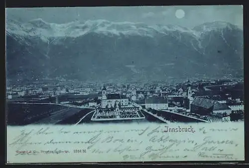 Mondschein-AK Innsbruck, Gesamtansicht