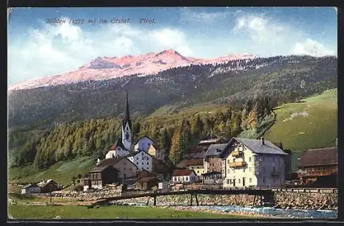AK Sölden i. Ötztal, Ortsansicht mit Kirche
