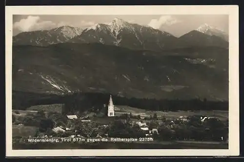 AK Wildermieming /Tirol, Ortsansicht gegen Reitherspitze