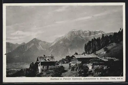 AK Zimmermoos, Ansicht des Gasthauses und Pension Alpenrose