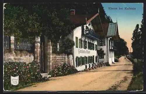 AK Kufstein, Strassenpartie am Gasthaus zur Klause