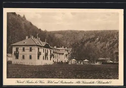 AK Baden bei Wien, Hotel und Restauration Alte Krainerhütte (Helenental)