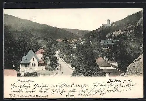 AK Baden /Niederösterreich, Helenenthal aus der Vogelschau