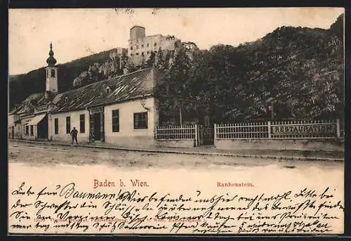 AK Baden, Blick auf die Ruine Rauhenstein