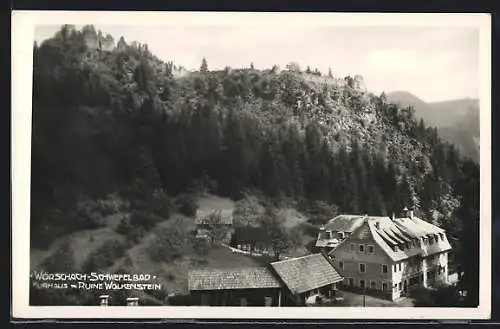 AK Wörschach /Steiermark, Kurhaus mit Ruine Wolkenstein