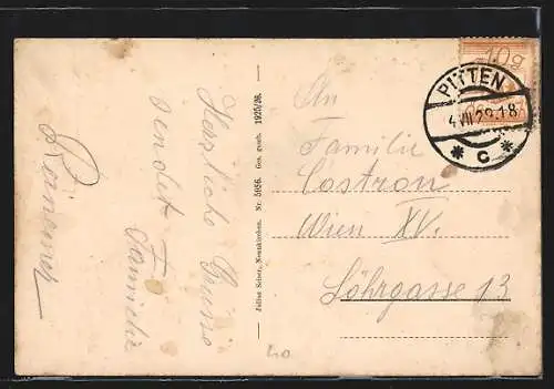 AK Pitten a. d. Aspangbahn, Ortsansicht mit Anwohnern