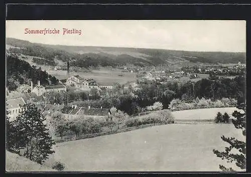 AK Piesting, Totalansicht mit Waldlandschaft