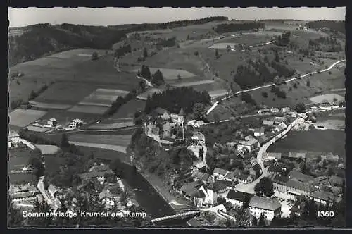 AK Krumau am Kamp, Totalansicht aus der Vogelschau