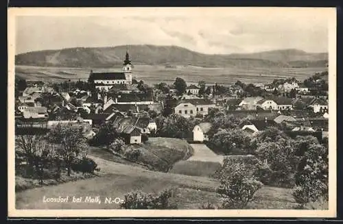 AK Loosdorf bei Melk, Panorama mit Kirche