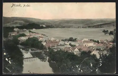 AK Plank, Panorama aus der Vogelschau
