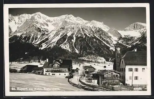 AK St. Rupert am Kulm, Teilansicht gegen das Gebirge im Winter