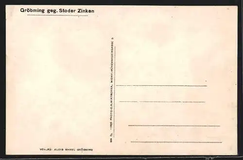 AK Gröbming, winterliche Ortsansicht mit Stoderzinken