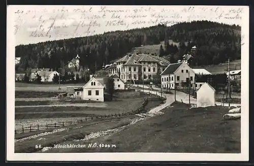 AK Mönichkirchen /N. Ö., Blick zum Hotel Lang