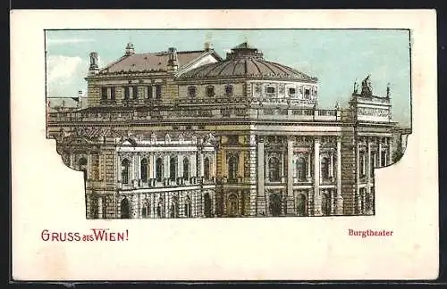 Lithographie Wien, Darstellung vom Burgtheater