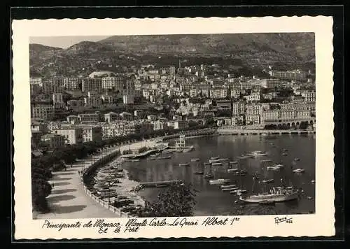 AK Monte Carlo, La Quai Albert 1er et le port