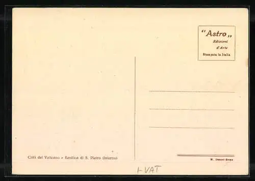 AK Città del Vaticano, Basilica di S. Pietro, Interno