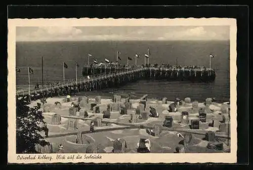 AK Kolberg, Blick auf die Seebrücke