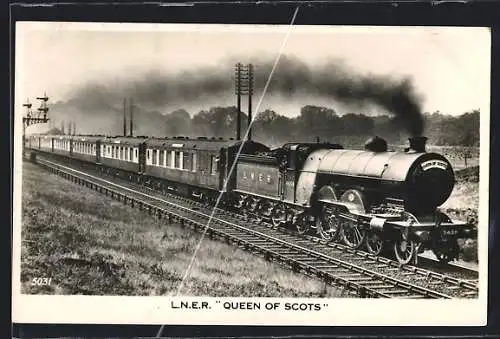 AK L.N.E.R. Queen of Scots, Eisenbahn in Fahrt