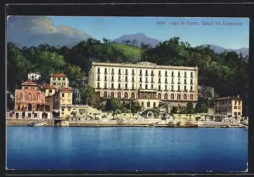 AK Tremezzo /Lago di Como, Blick zum Tremezzo-Hotel