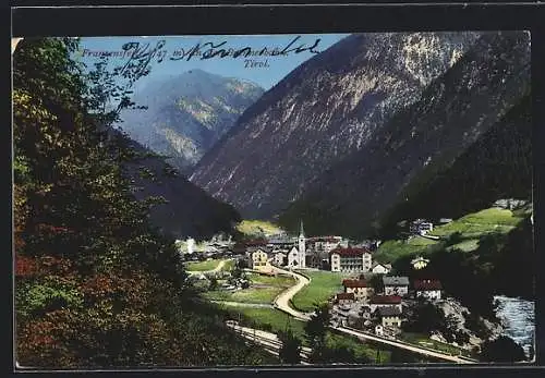 AK Franzensfeste an der Brennerbahn, Totalansicht von einem Berg aus