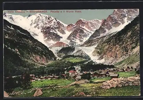 AK Macugnaga /Valle Anzasca, Pecetto e il Monte Rosa
