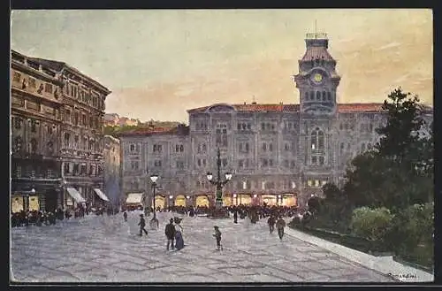 Künstler-AK Trieste, Piazza Grande