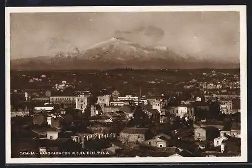 AK Catania, Panorama con Veduta Dell`Etna