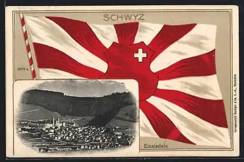 AK Arth am See, Teilansicht mit Kirche, Schwyz