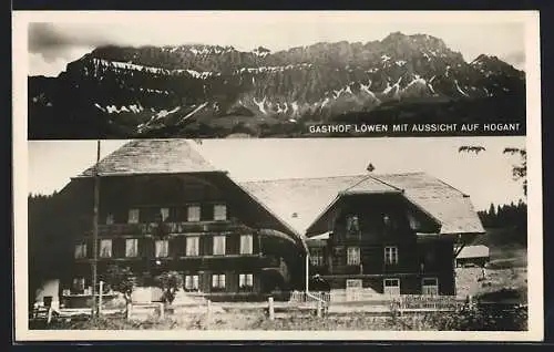 AK Schangnau, Gasthof Löwen mit Aussicht auf Hogant